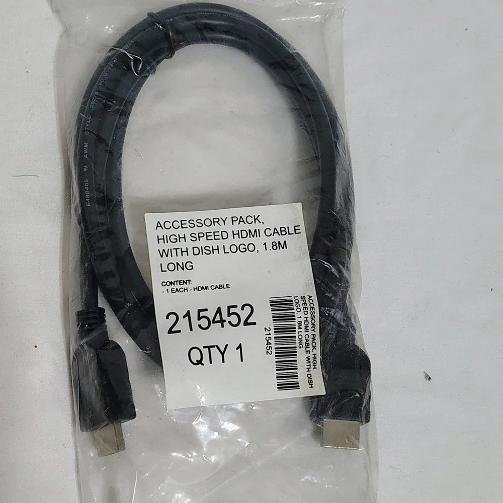 Accessory Pack High Speed HDMI Cable Dish Logo 1.8m Long New